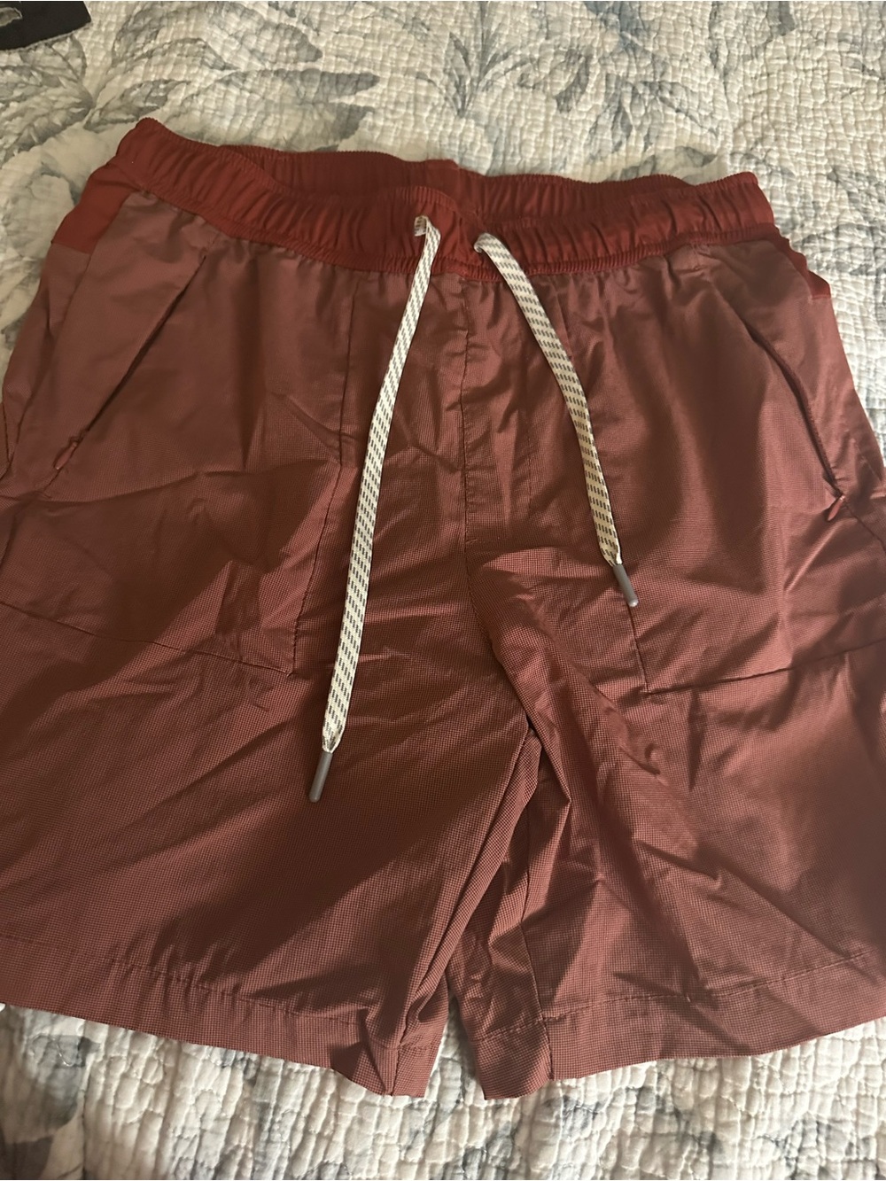 Avalanche Men's Rust Red Swim/Beach Shorts with Drawstring